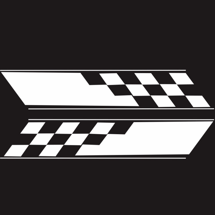 2 PCS/Set D-962 Checkered Flag Pattern Car Modified Decorative Sticker(White)