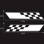 2 PCS/Set D-962 Checkered Flag Pattern Car Modified Decorative Sticker(White)