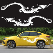 2 PCS/Set D-965 Dragon Pattern Car Modified Decorative Sticker(White)