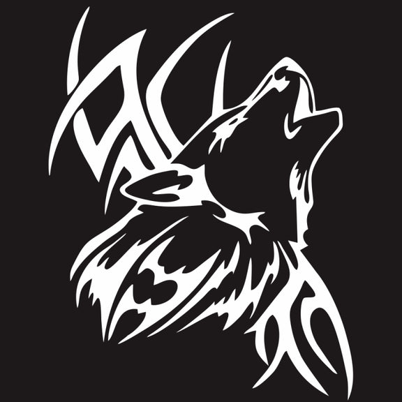 D-967 Wolf Tribe Pattern Car Modified Decorative Sticker(White)
