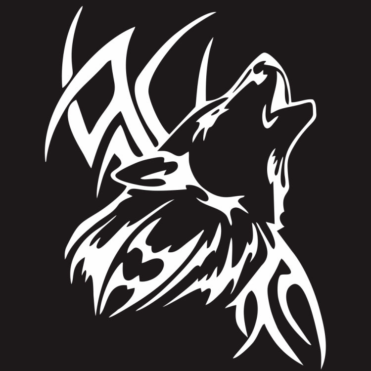 D-967 Wolf Tribe Pattern Car Modified Decorative Sticker(White)