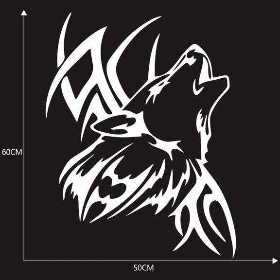 D-967 Wolf Tribe Pattern Car Modified Decorative Sticker(White)