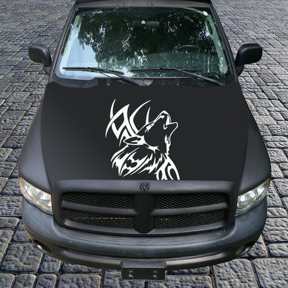 D-967 Wolf Tribe Pattern Car Modified Decorative Sticker(White)