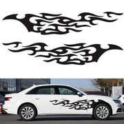 2 PCS/Set D-969 Flame Pattern Car Modified Decorative Sticker(Black)