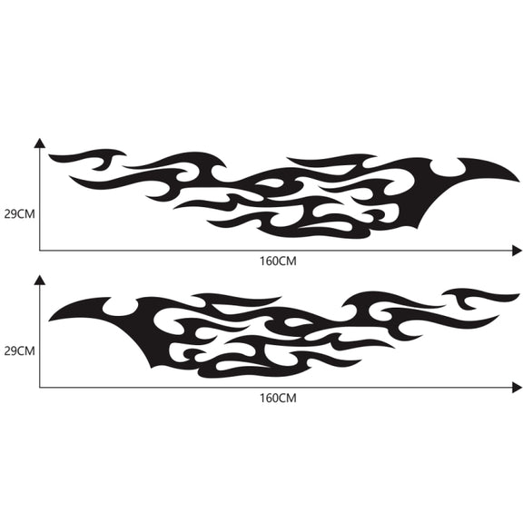2 PCS/Set D-969 Flame Pattern Car Modified Decorative Sticker(Black)