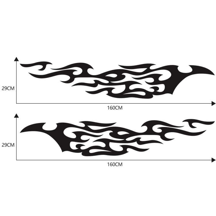 2 PCS/Set D-969 Flame Pattern Car Modified Decorative Sticker(Black)