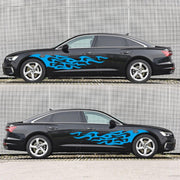 2 PCS/Set D-969 Flame Pattern Car Modified Decorative Sticker(Blue)
