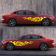 2 PCS/Set D-969 Flame Pattern Car Modified Decorative Sticker(Yellow)