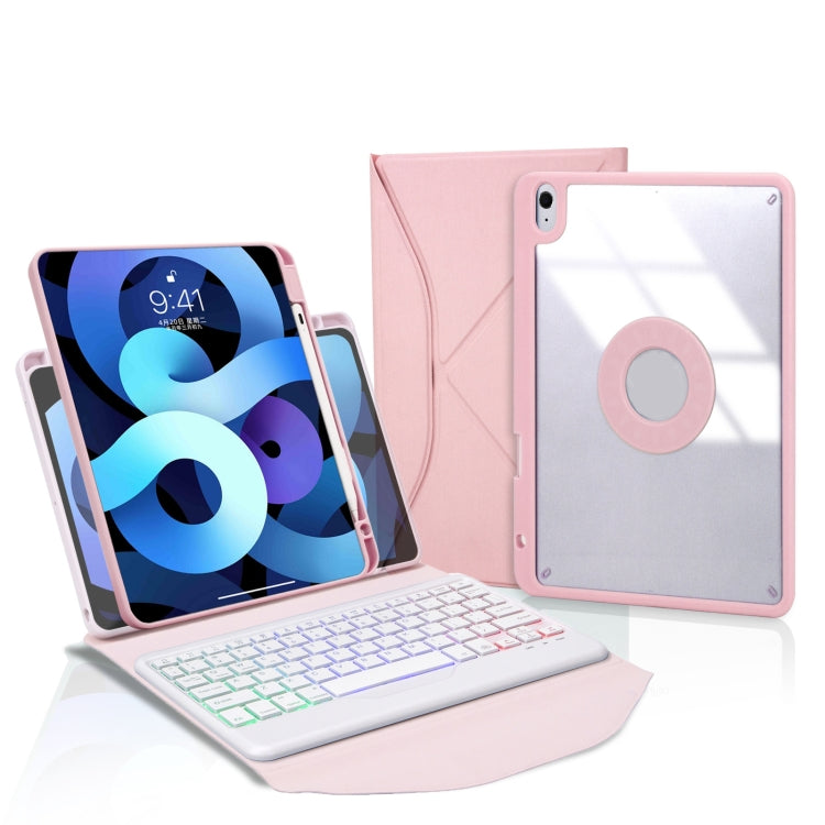 Z098BS Pen Slot Backlight Bluetooth Keyboard Leather Tablet Case For iPad Air 10.9 2022/2020(Pink) - For iPad Air by PMC TechLife | Online Shopping South Africa | PMC TechLife