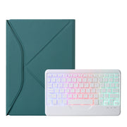 Z098BS Pen Slot Backlight Bluetooth Keyboard Leather Tablet Case For iPad Air 10.9 2022/2020(Green)