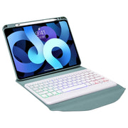 Z098BS Pen Slot Backlight Bluetooth Keyboard Leather Tablet Case For iPad Air 10.9 2022/2020(Green)