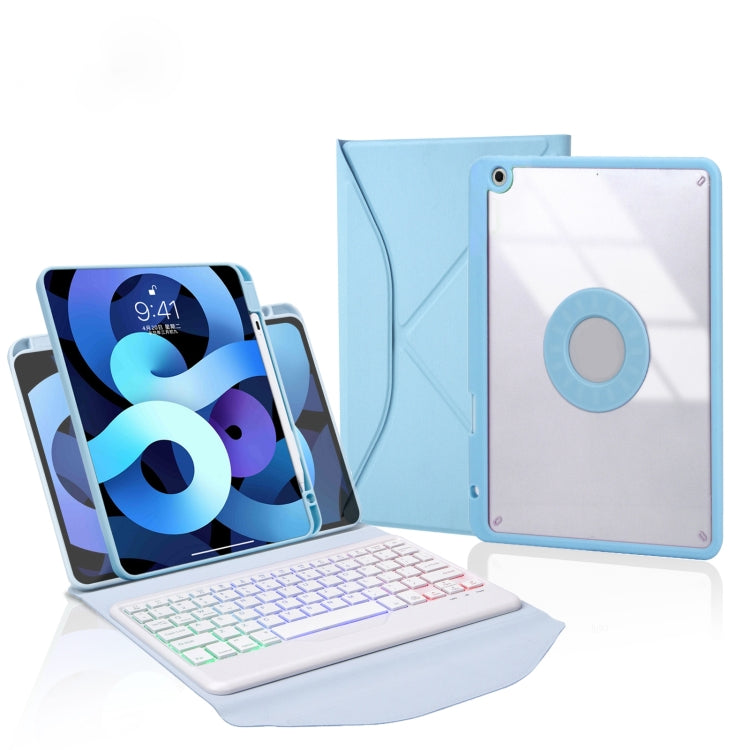 Z102BS Pen Slot Backlight Bluetooth Keyboard Leather Tablet Case For iPad 10.2 2021/2020/2019(Sky Blue) - free shipping - PMC TechLife - Order now!