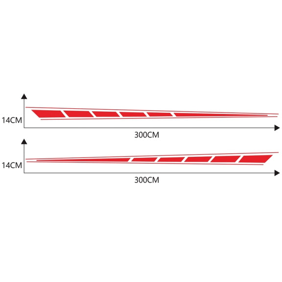 2 PCS/Set D-970 Checkered Flag Pattern Car Modified Decorative Sticker(Red)