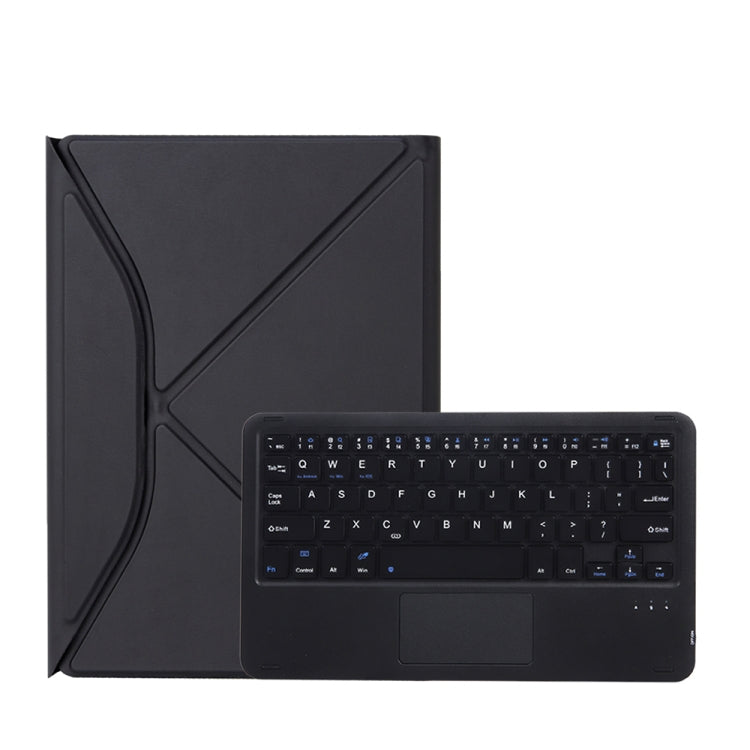 Z098B-A Pen Slot Touchpad Bluetooth Keyboard Leather Tablet Case For iPad Air 11 2025 / 2024 / Air 5 / Air 4(Black)