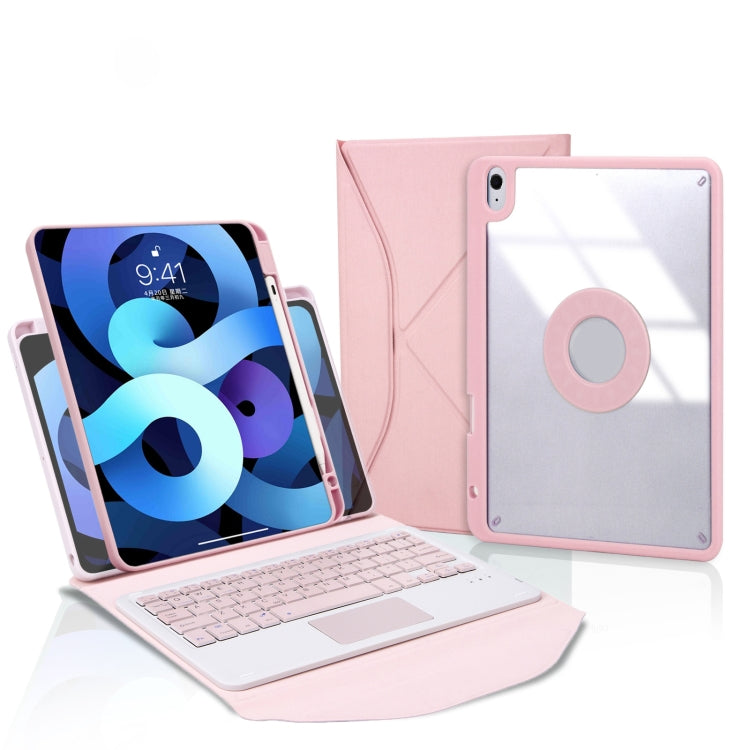 Z098B-A Pen Slot Touchpad Bluetooth Keyboard Leather Tablet Case For iPad Air 11 2025 / 2024 / Air 5 / Air 4(Pink) - For iPad Air by PMC TechLife | Online Shopping South Africa | PMC TechLife | Buy Now Pay Later Mobicred