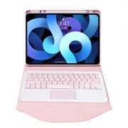 Z098B-A Pen Slot Touchpad Bluetooth Keyboard Leather Tablet Case For iPad Air 11 2025 / 2024 / Air 5 / Air 4(Pink)
