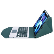Z098B-A Pen Slot Touchpad Bluetooth Keyboard Leather Tablet Case For iPad Air 10.9 2022/2020(Green)