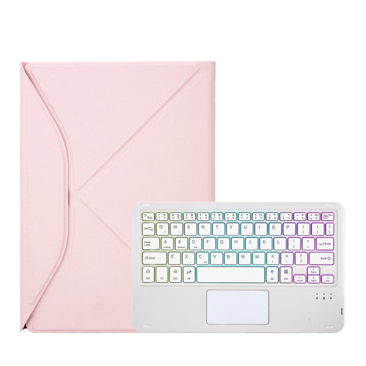 Z11B-AS Pen Slot Touchpad Backlight Bluetooth Keyboard Leather Tablet Case For iPad Pro 11 2021/2020/2018(Pink) - For iPad Pro by PMC TechLife | Online Shopping South Africa | PMC TechLife