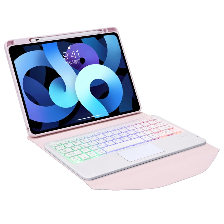 Z11B-AS Pen Slot Touchpad Backlight Bluetooth Keyboard Leather Tablet Case For iPad Pro 11 2021/2020/2018(Pink) - For iPad Pro by PMC TechLife | Online Shopping South Africa | PMC TechLife