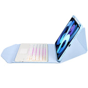 Z098B-AS Pen Slot Touchpad Backlight Bluetooth Keyboard Leather Tablet Case For iPad Air 10.9 2022/2020(Sky Blue)