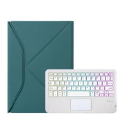 Z102B-AS Pen Slot Touchpad Backlight Bluetooth Keyboard Leather Tablet Case For iPad 10.2 2021/2020/2019(Green)