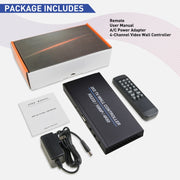 BT100 4K 60Hz 1080P 2 x 2 TV Wall Controller, Plug Type:EU Plug(Black)