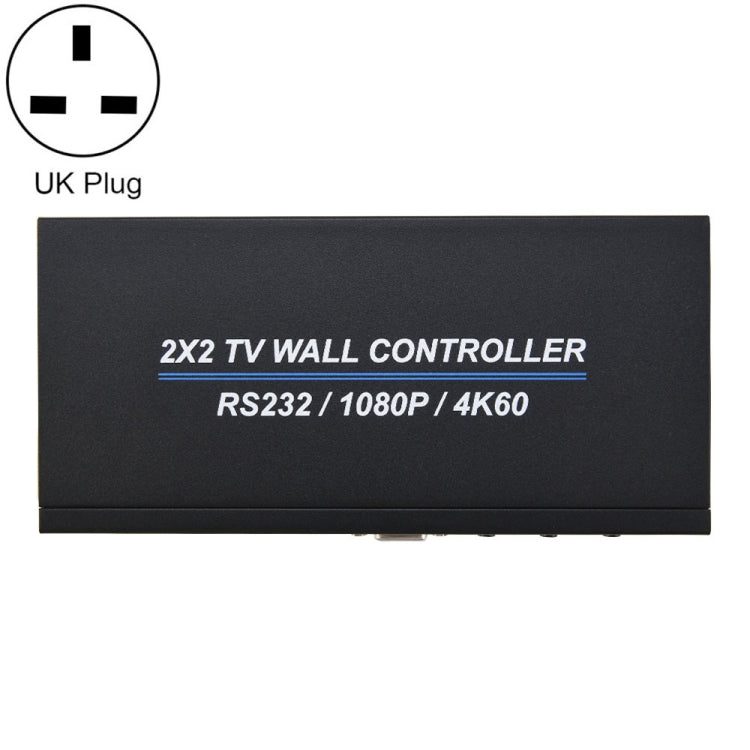 BT100 4K 60Hz 1080P 2 x 2 TV Wall Controller, Plug Type:UK Plug(Black) - Splitter by PMC Jewellery | Online Shopping South Africa | PMC Jewellery | Buy Now Pay Later Mobicred