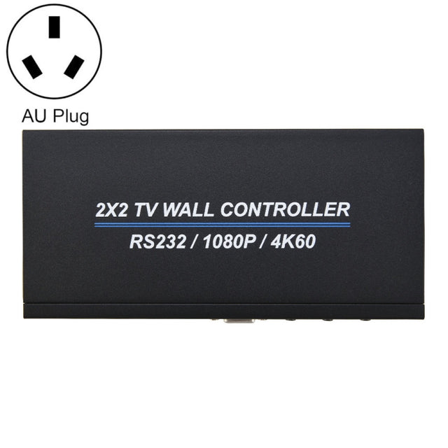 BT100 4K 60Hz 1080P 2 x 2 TV Wall Controller, Plug Type:AU Plug(Black)