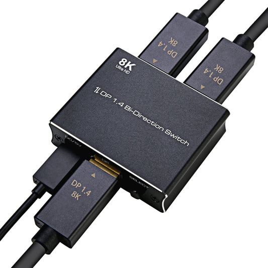 P80 8K Ultra HD DP1.4 Bi-direction Switch(Black) -  by PMC Jewellery | Online Shopping South Africa | PMC Jewellery | Buy Now Pay Later Mobicred