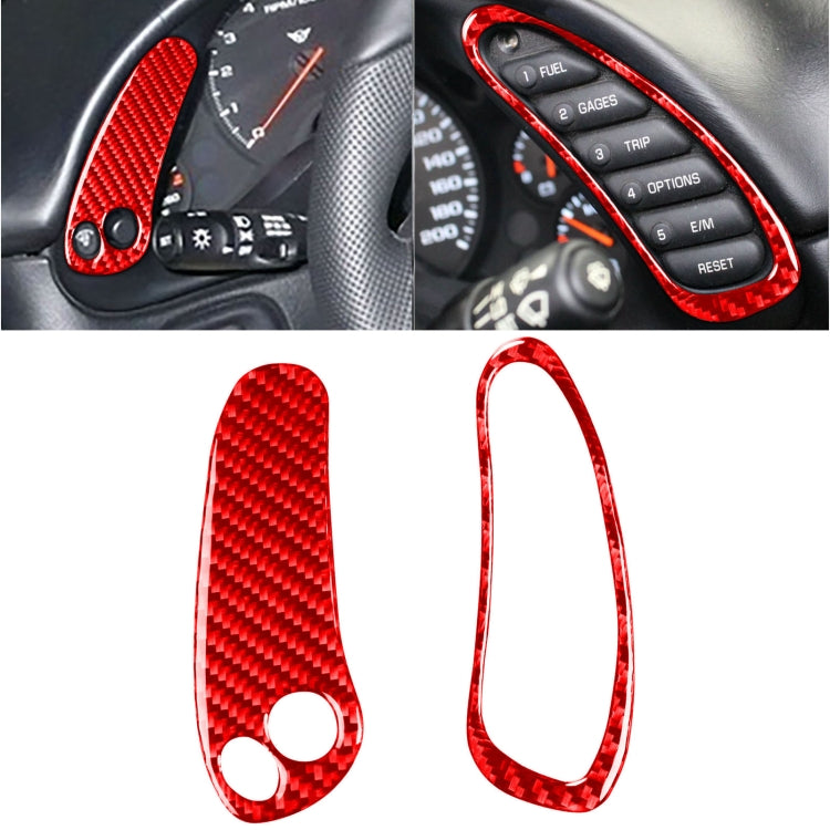 2 in 1 Car Carbon Fiber Sides Speedometer Sticker for Chevrolet Corvette C5 1998-2004, Left Drive(Red) - Car Interior Mouldings by PMC Jewellery | Online Shopping South Africa | PMC Jewellery | Buy Now Pay Later Mobicred