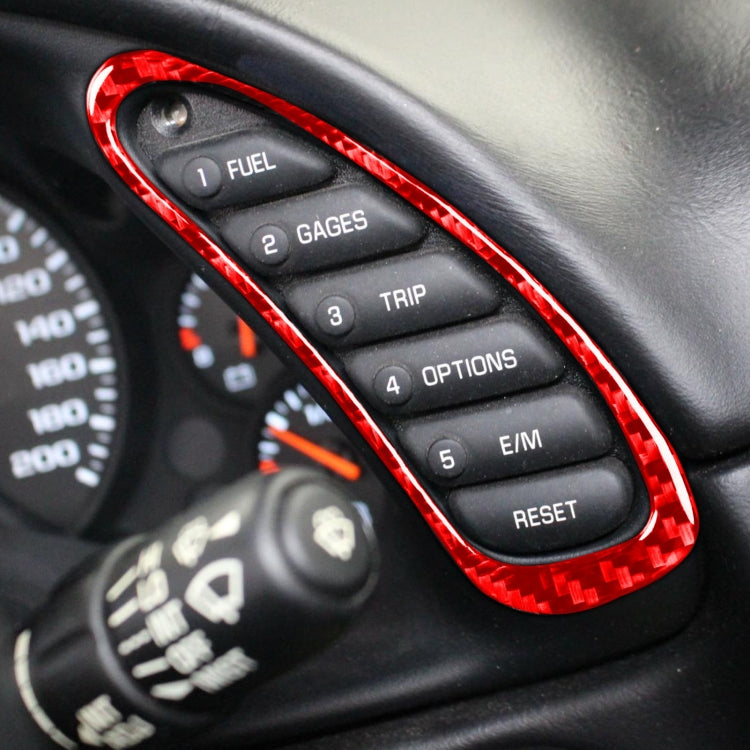 2 in 1 Car Carbon Fiber Sides Speedometer Sticker for Chevrolet Corvette C5 1998-2004, Left Drive(Red) - Car Interior Mouldings by PMC Jewellery | Online Shopping South Africa | PMC Jewellery | Buy Now Pay Later Mobicred