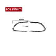 Car Carbon Fiber Steering Wheel Buttons Decorative Sticker for Infiniti Q50 2014-2020 / Q60 / QX60(Black)