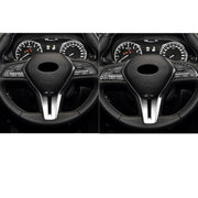 Car Carbon Fiber Steering Wheel Buttons Decorative Sticker for Infiniti Q50 2014-2020 / Q60 / QX60(Black)
