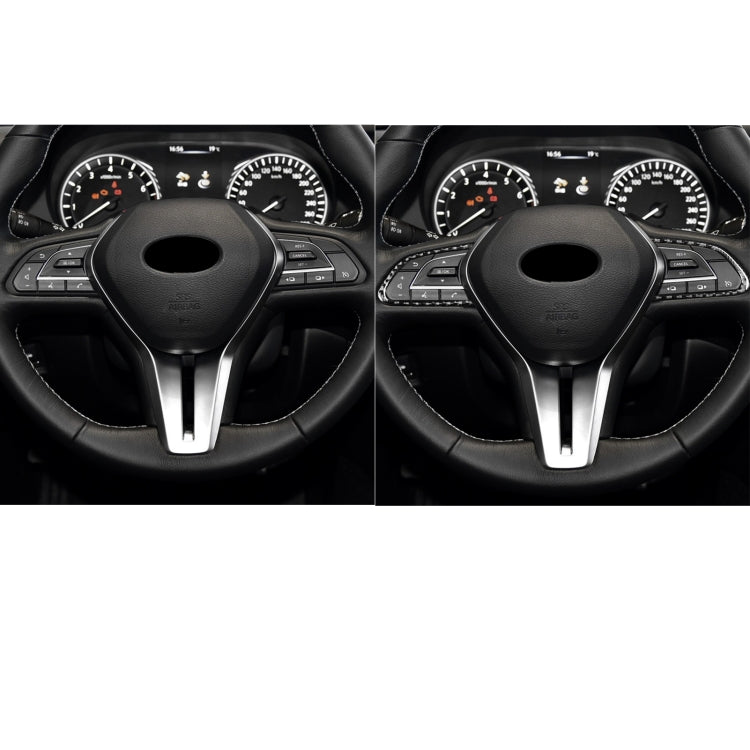 Car Carbon Fiber Steering Wheel Buttons Decorative Sticker for Infiniti Q50 2014-2020 / Q60 / QX60(Black)