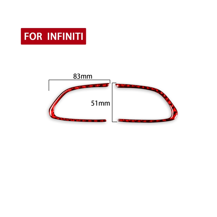 Car Carbon Fiber Steering Wheel Buttons Decorative Sticker for Infiniti Q50 2014-2020 / Q60 / QX60(Red)