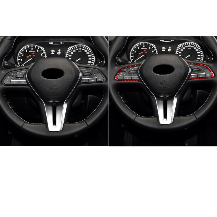 Car Carbon Fiber Steering Wheel Buttons Decorative Sticker for Infiniti Q50 2014-2020 / Q60 / QX60(Red) - Steering Wheel Accessories by PMC TechLife | Online Shopping South Africa | PMC TechLife | Buy Now Pay Later Mobicred