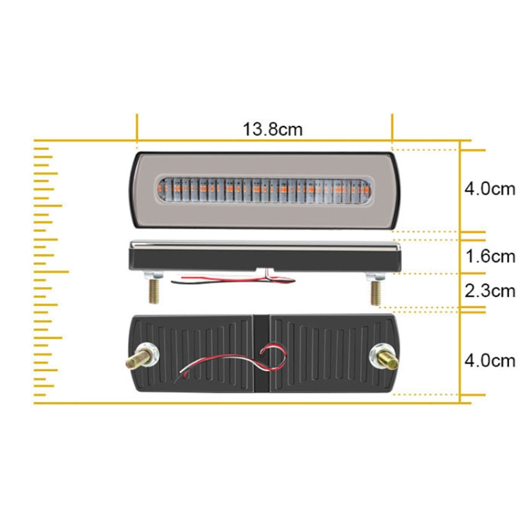 2 PCS Truck modified 40LED Two-color Running Water Turn Signal Light(Red Yellow) - free shipping - PMC TechLife - Order now!