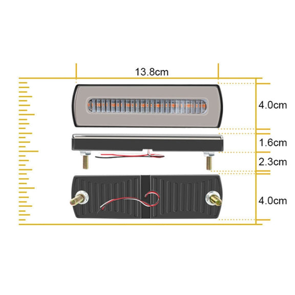 2 PCS Truck modified 40LED Two-color Running Water Turn Signal Light(Red White)