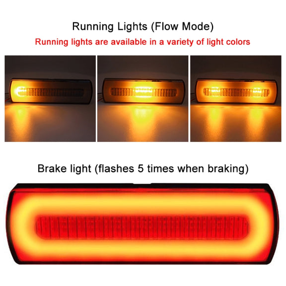 2 PCS Truck modified 40LED Two-color Running Water Turn Signal Light(Red Yellow)