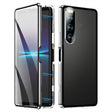 For Sony Xperia 10 IV HD Magnetic Metal Tempered Glass Phone Case(Silver) - Sony Cases by PMC TechLife | Online Shopping South Africa | PMC TechLife | Buy Now Pay Later Mobicred