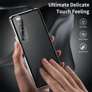 For Sony Xperia 10 IV HD Magnetic Metal Tempered Glass Phone Case(Silver)