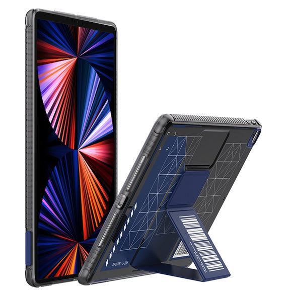 For iPad Pro 12.9 2022 / 2021 / 2020 Mutural XingTu Series Tablet Case with Holder(Dark Blue)