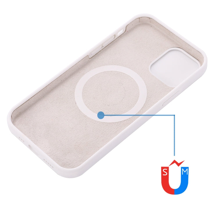 For iPhone 14 Pro Max Shockproof Silicone Magsafe Case (White)