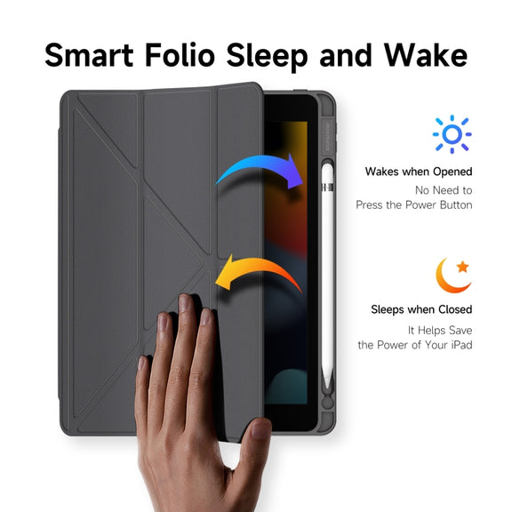For iPad 10.2 2019/2020/2021 DUX DUCIS Magi Series Shockproof Tablet Case(Grey)