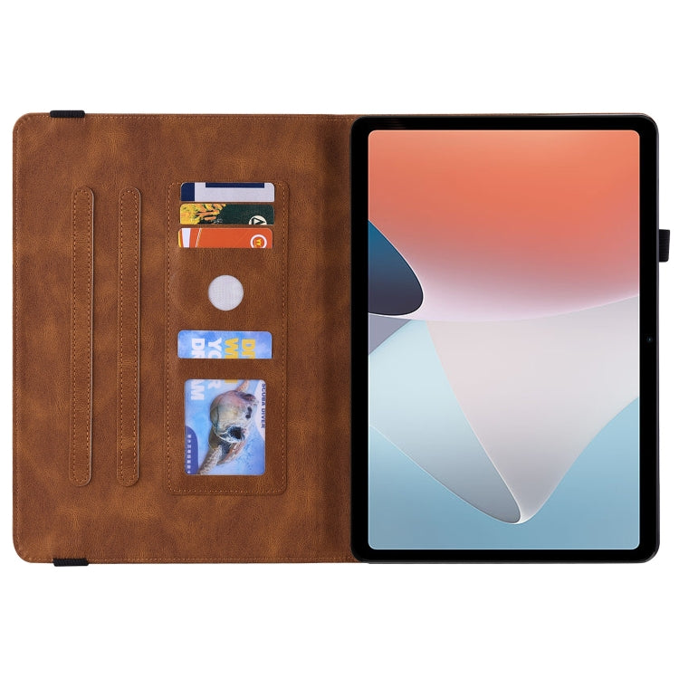 For OPPO Pad Air Butterfly Flower Embossed Leather Tablet Case(Brown) - OPPO by PMC TechLife | Online Shopping South Africa | PMC TechLife | Buy Now Pay Later Mobicred
