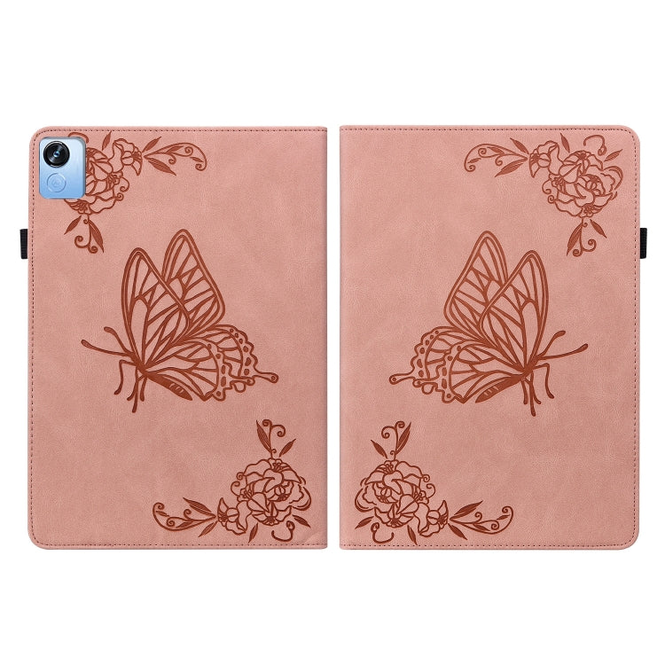 For Realme Pad X Butterfly Flower Embossed Leather Tablet Case(Rose Gold) - Realme by PMC TechLife | Online Shopping South Africa | PMC TechLife | Buy Now Pay Later Mobicred