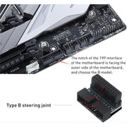 10 PCS 3.0 19P 20P Motherboard Male To Female Extension Adapter, Model: PH19B(Black Blue)