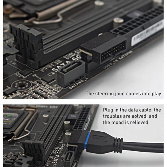 10 PCS 3.0 19P 20P Motherboard Male To Female Extension Adapter, Model: PH19B(Black Blue)