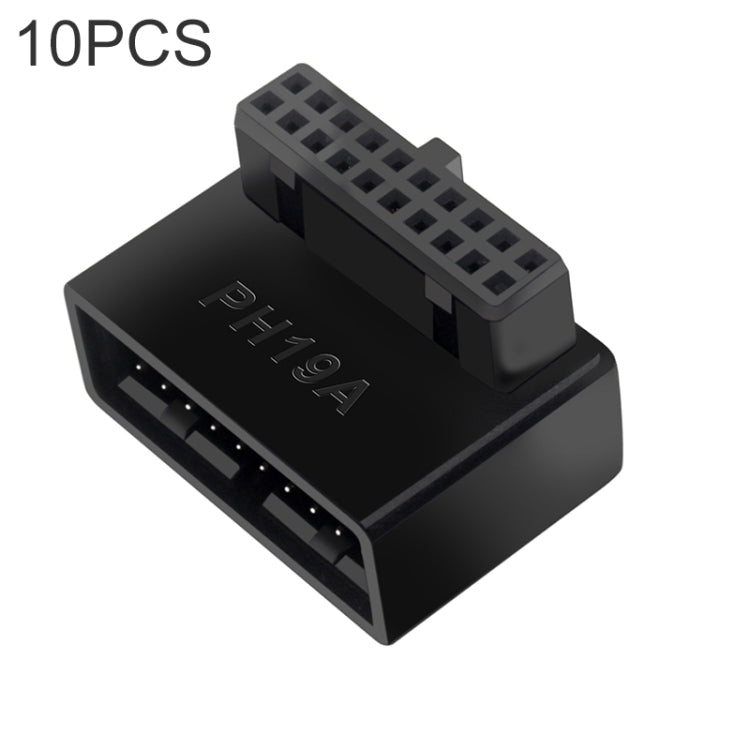 10 PCS 3.0 19P 20P 90 Degree Motherboard Male To Female Extension Adapter, Model: PH19A - Others by PMC TechLife | Online Shopping South Africa | PMC TechLife | Buy Now Pay Later Mobicred