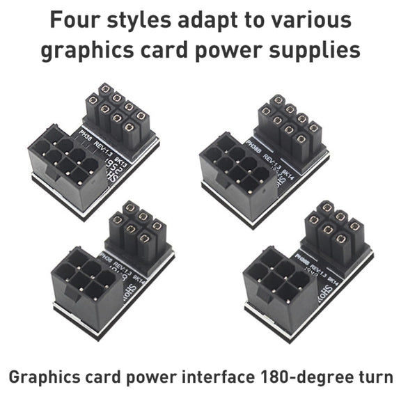 10 PCS ATX 8Pin Female to 8Pin Male 180 Degree Angled Adapter , Model: PH36B